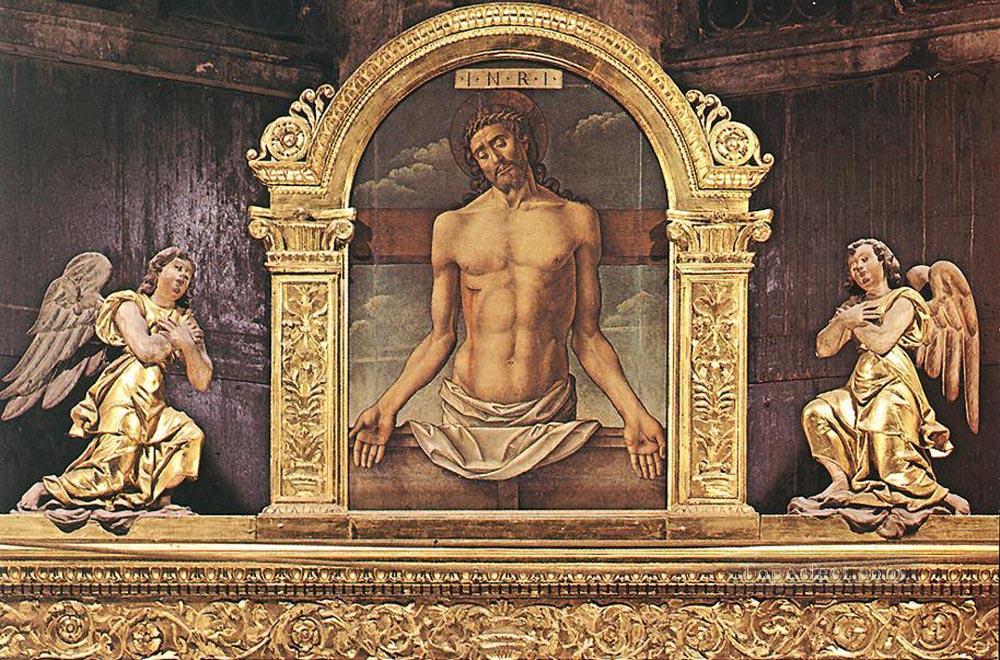 Le Christ mort religieux italien peintre Bartolomeo Vivarini Peintures à l'huile